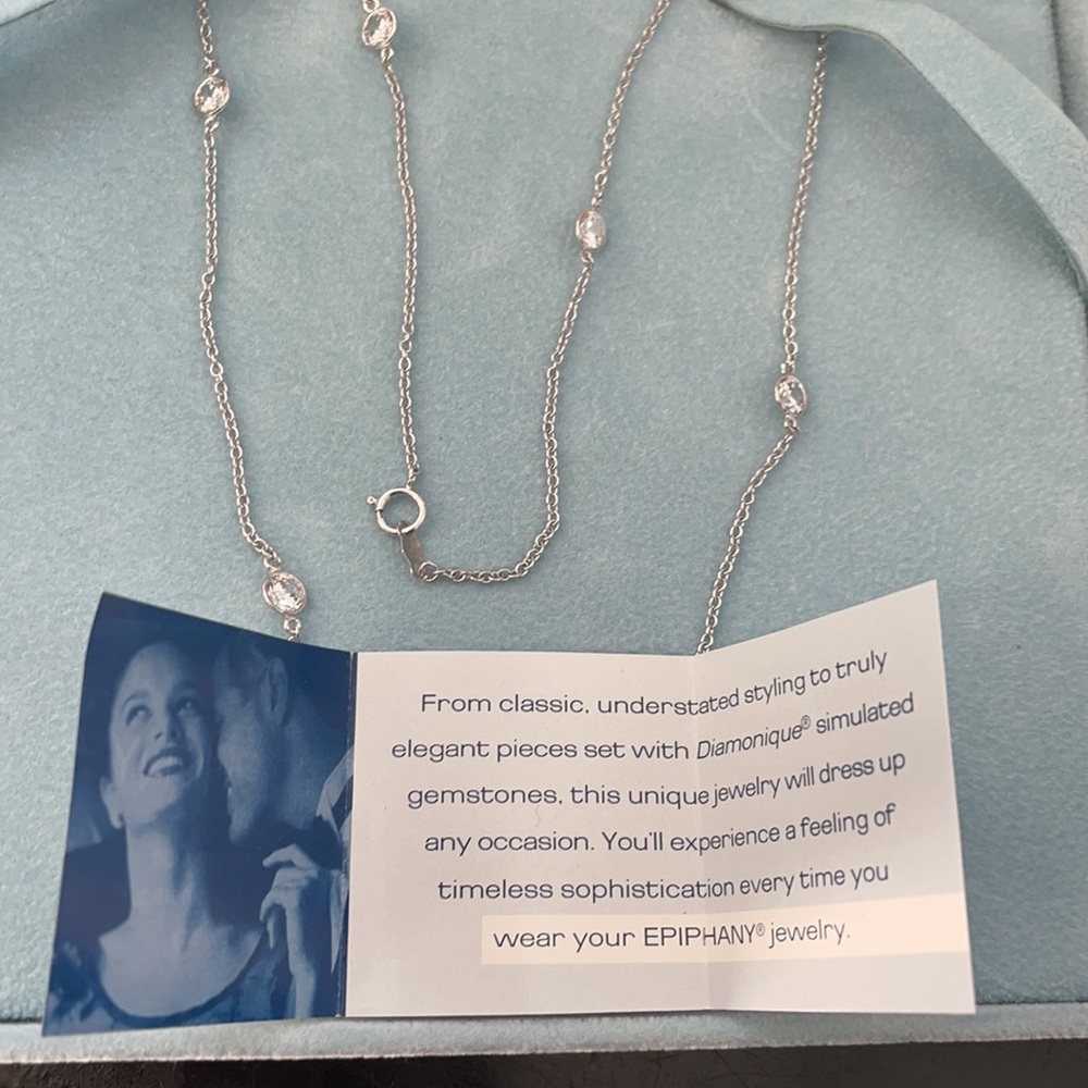 NWT .925 silver QVC Epiphany Diamonique Sterling Necklace